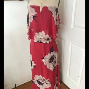 City Triangles floral maxi dress pop over NEW M